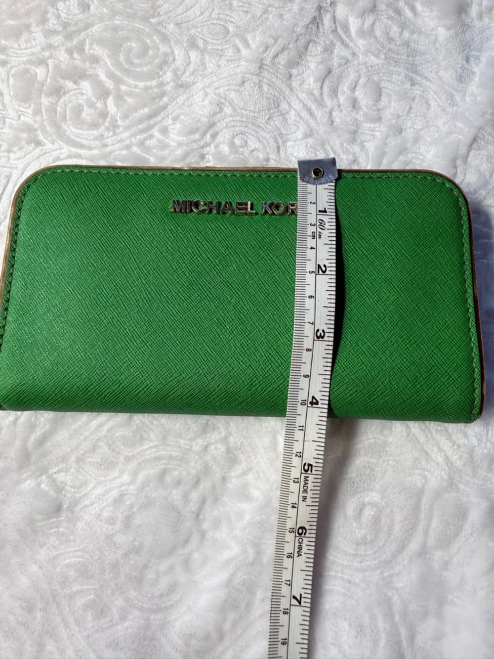 Michael Kors Wallet Bundle Green Zip Around & Red Wristlet Wallet
